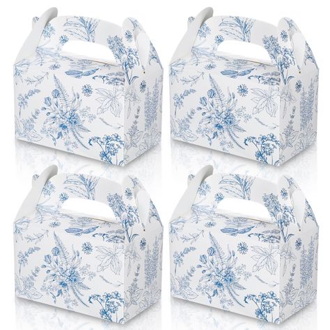 PRICES MAY VARY. Sufficient Quantity: the package includes 24 pieces floral gift boxes, each of the size is about 5.91 x 3.54 x 3.54 inches/ 15 x 9 x 9 cm, suitable for versatile applications, provide ample space to hold a variety of goodies to delight your kids' birthday guests Floral Design: these Chinoiserie floral gift boxes are clearly printed, blue and white wildflower style, elegant and vintage, clear and beautiful, not easy to deform or tear; What's more, and the boxes have handles that Creative Ways To Ask Bridesmaids, Wedding Guest Gift Ideas, Bridal Shower Gifts For Guests, Tea Party Gifts, Chinoiserie Party, 21st Birthday Shot Book, French Bridal Showers, Wedding Guest Gift Bag, Tea Bridal Shower