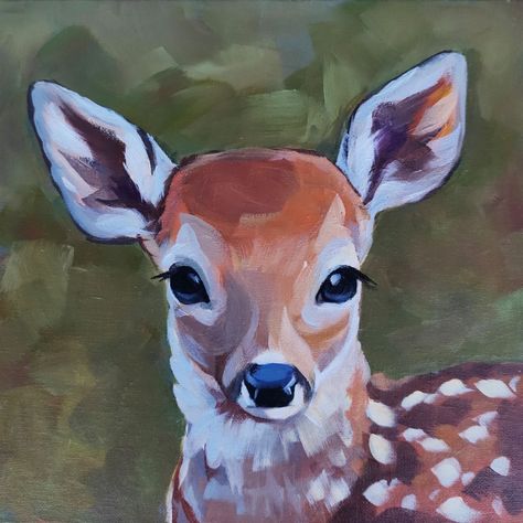 Teen Girl Wall Art, Animal Paintings Acrylic, Painting Materials, Deer Painting, Deer Art, Fish Drawings, Wildlife Paintings, Cute Paintings, Girls Wall Art