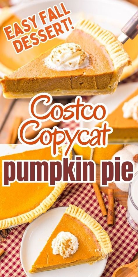 Copycat Costco Pumpkin Pie, Costco Pumpkin Pie Hack, Costco Pumpkin Pie Recipe, Costco Pumpkin Pie, Costco Copycat, Pan Dinner Recipes, Easy Pumpkin Pie Recipe, Pumpkin Rolls, Best Pumpkin Pie Recipe