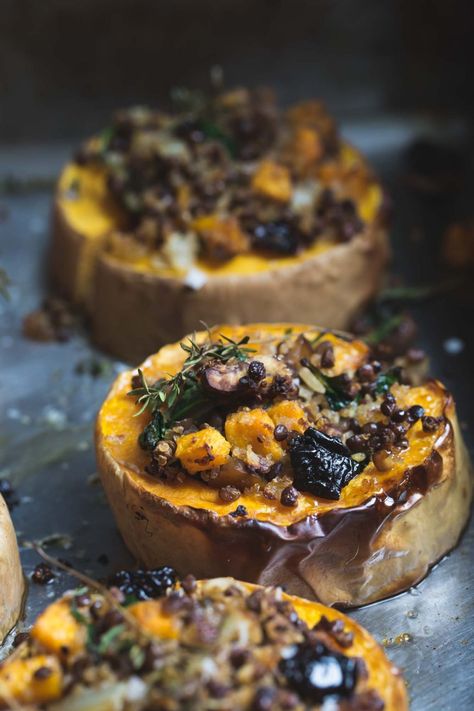 Filled with all the flavours of Christmas, this Simply Festive Stuffed Squash is a completely delicious but lighter twist on the Christmas Roast Completely Delicious, Christmas Roast, Stuffed Squash, Vegan Holiday Recipes, Veg Dishes, Vegan Thanksgiving, Vegan Christmas, Fall Flavors, Squash Recipes