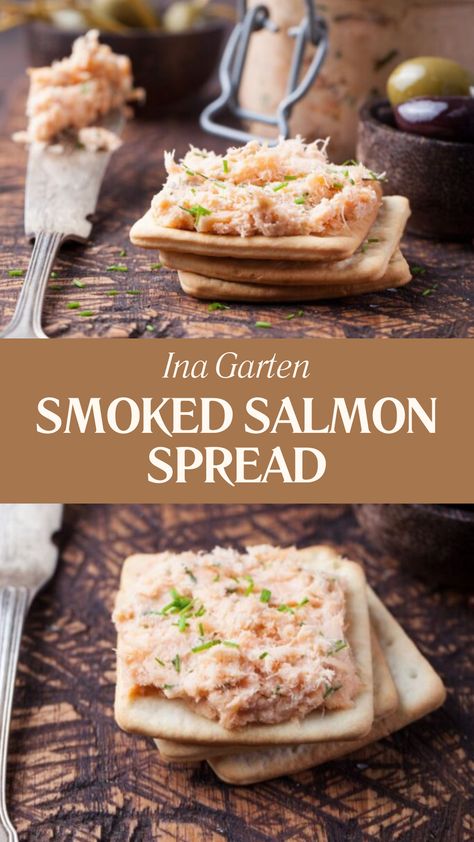 Ina Garten Smoked Salmon Spread Salmon Pate With Cream Cheese, Smoked Salmon Spread Recipes, Salmon Spread Cream Cheese, Salmon Spread Recipes, Salmon Appetizers For Party, Smoked Salmon Filet, Recipes With Smoked Salmon, Salmon Dip Cream Cheese, Salmon Side Dishes