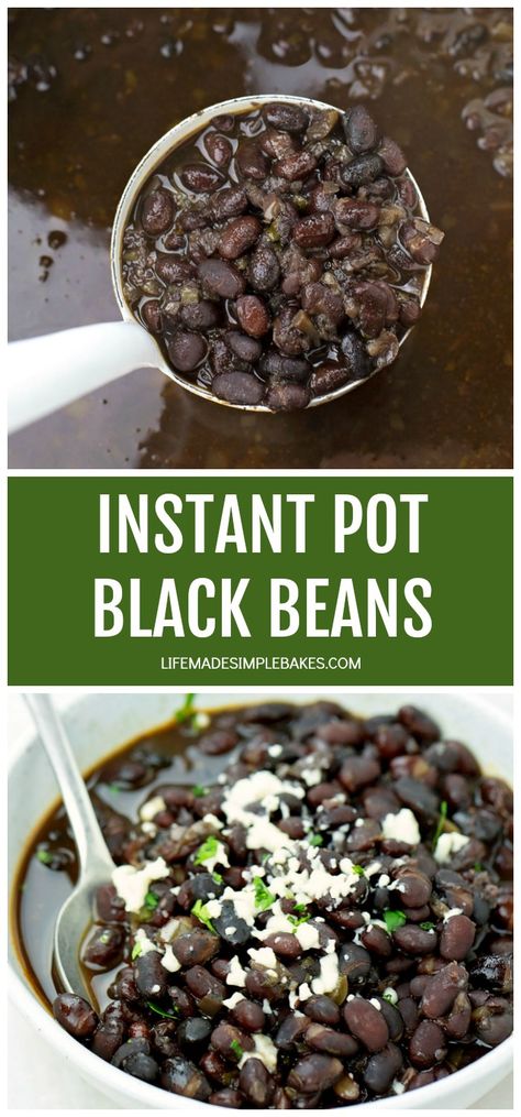 No pre-soak required or hours standing at the stovetop for these Instant Pot Black Beans!! Get perfectly tender, creamy and healthier black beans every time!#instantpotblackbeans #blackbeans #instantpotbeans #blackbeanrecipe Recipe Teacher, Instant Pot Black Beans, Black Beans Recipe, Turkey Pumpkin Chili, Refried Beans Recipe, Black Bean Soup Recipe, Dried Black Beans, Mexican Side Dishes, Black Bean Recipes