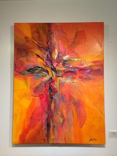 Cross Art Painting, Warm Painting, Jesus Art Drawing, Kansas City Art Institute, Kansas City Art, Cross Art, Religious Paintings, Things To Paint, Commercial Art