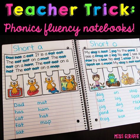 Phonics Notebook, Centers First Grade, Reading Small Groups, Phonics Fluency, First Grade Reading Comprehension, Phonics Centers, Fluency Activities, First Grade Phonics, 1st Grade Reading