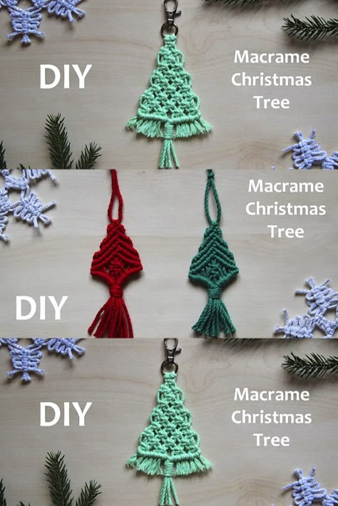 Macrame Xmas Trees, Macrame Trees Diy, How To Make A Macrame Christmas Tree, Easy Macrame Christmas Tree, Macrame Tree Ornaments Diy, Macrame Tree Pattern, Macame Christmas Tree, Macrame Christmas Tree Tutorials, Macrame Christmas Trees Tutorial