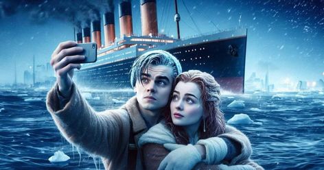 We Are Completely Mystified by This AI-Generated Image of Jack and Rose Taking a Selfie in "Titanic" Jack And Rose, Duck Species, Titanic History, Titanic Ship, Taking A Selfie, Titanic Movie, This Generation, Intimate Photos, Selfie Time