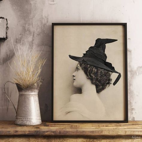 Vintage Witch Printables - The Navage Patch Halloween Photo Wall, Witch Printables, Vintage Witch Photos, Konmari Checklist, Cousin Itt, Vintage Witches, Vintage Halloween Printables, The Navage Patch, Printable Halloween Decorations