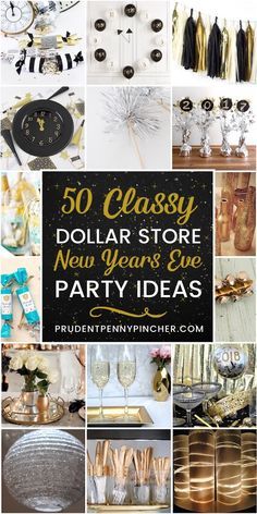 Throw a classy party for less with these creative Dollar Store New Years Eve party ideas. There are easy DIY ideas for centerpieces, garlands, party favors, table decor and more. #diy #party #newyearseve Party Favors Table, New Years Eve Party Ideas, New Years Eve Party Ideas Decorations, Favors Table, Classy Party, New Year Table, New Year's Party Decorations, Fortune Cookies, New Year's Eve Celebrations