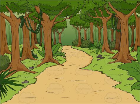 Cartoon Forest Background, Draw Forest, How To Draw A Forest, How To Draw Forest, Forest Background Drawing, Drawing Forest, Forest Drawings, Path Drawing, Forest Cartoon