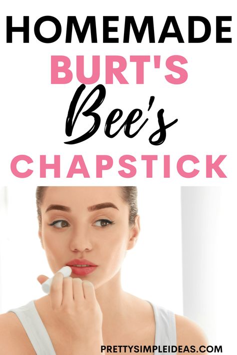 DIY Burt’s Bees Chapstick Recipe Chapstick Recipe, Burts Bees Chapstick, Homemade Natural Deodorant, Lotion Bars Diy, Diy Lip Balm Recipes, Lip Balm Recipe, Balm Recipe, Burts Bees Lip, Homemade Deodorant