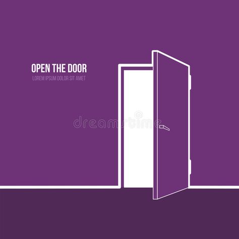 Illustration of open door royalty free illustration Door Open Illustration, Open Door Illustration, Way Illustration, Light Logo, Symbol Of Freedom, Pride Design, Free Vector Illustration, Design 2023, Conceptual Illustration