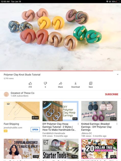 Knot Studs, Polymer Clay, 10 Things