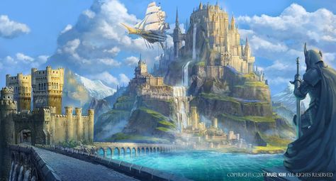 Summer Court Acotar, Dnd Village, Dnd City, Dream Inspiration, Summer Court, Concept Art Ideas, Fantasy Cities, Fantasy Universe, City Ideas