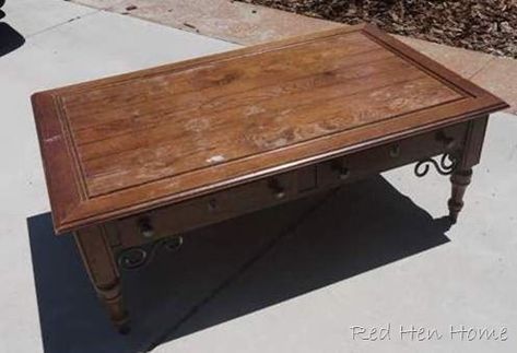 Coffee Table Makeover Diy, Refurbished Coffee Tables, Chalk Paint Coffee Table, Coffee Table Upcycle, Coffee Table Refinish, Coffee Table Redo, Red Coffee Tables, Ikea Coffee Table, Coffee Table Makeover