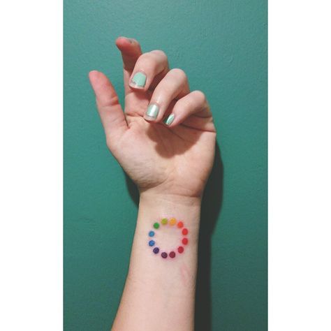 In love with my new color wheel tattoo. ♡ #miami #artnerd #artbasel Instagram.com/beleek Color Wheel Tattoo, Cosmetology Tattoos, Hairdresser Tattoos, Hairstylist Tattoos, Lgbt Tattoo, Wheel Tattoo, Tattoo Style Art, Pride Tattoo, Rainbow Tattoos