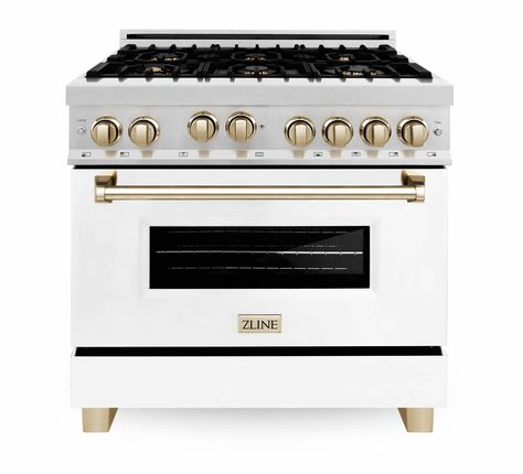 ZLINE 36 Range Gas Stove Gas Oven in DuraSnow® White Matte Door - America Best Appliances Zline Autograph Edition, Dual Fuel Ranges, Appliance Packages, Gas Oven, Gas Cooktop, Stove Oven, Oven Range, Gas Burners, Electric Oven