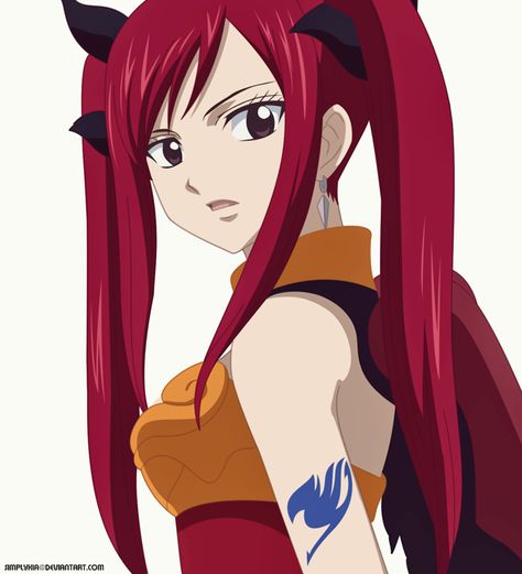 Erza Scarlet - Fire Armor by simplyKia on DeviantArt Fairy Tail Female Characters, Fairy Tail Drawing, Characters Female, Erza Scarlett, Fairy Tail Erza Scarlet, Jellal And Erza, Circus Characters, Fairy Tail Images, Fairy Tail Pictures