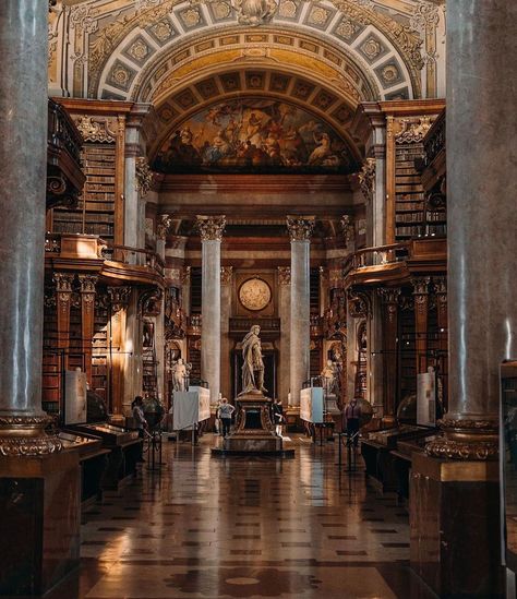 One Thousand Libraries 📖 on Instagram: “📚 Austrian National Library 📚 📍Vienna, Austria 😍😍😍 The Austrian National Library is the largest library in Austria and one of the…” Vienna Library, Library Vienna, Austrian National Library, Vienna Waits For You, Castle Aesthetic, Cabin Exterior, European Architecture, National Library, The Infernal Devices