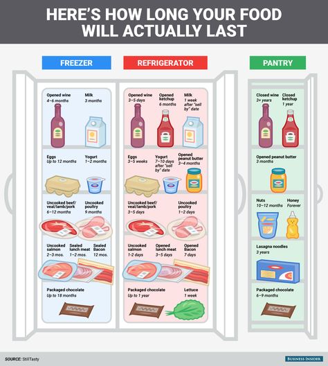 Aquí está el tiempo que su comida será realidad Última #infographic #Food #Health Food Shelf Life, Food Shelf, Food Charts, Diy Products, Edible Food, Food Info, Cooking Basics, Survival Food, Food Facts