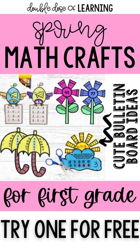 Spring Lesson Plans Elementary, Spring Crafts For First Grade, Spring Math Bulletin Board Ideas, Spring Crafts First Grade, Spring Craft First Grade, Math Crafts First Grade, Crafts First Grade, Inclusion Teacher, First Grade Crafts