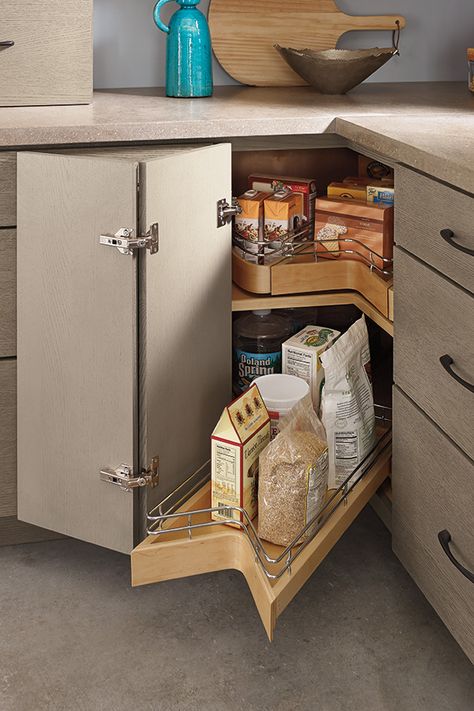 Diamond at Lowes - Organization Corner Cabinet Door Ideas, Replacing A Lazy Susan Cabinet, Magic Corner Kitchen Cabinet Storage, Blind Corner Cabinet Organization, Lazy Susan Alternatives Corner Cabinets, Lazy Suzanne Ideas, Corner Drawers In Kitchen, Corner Cabinet Drawers, Corner Kitchen Cabinet Storage