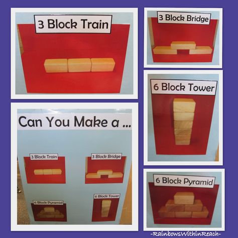 Visual Learning in the Block Center, Photographs of beginning block structures via RainbowsWithinReach Reggio Math, Preschool Block Area, Provocation Ideas, Block Center Preschool, Blocks Center, Preschool Construction, Blocks Preschool, Pre Primary, Block Center