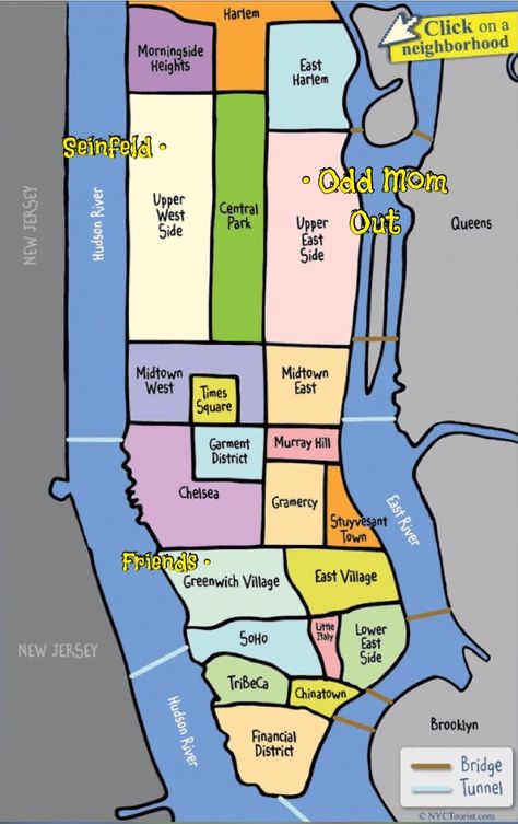 Map Of Manhattan, Place Wallpaper, Manhattan Neighborhoods, New York Neighborhoods, Manhattan Map, Nyc Neighborhoods, Nyc Map, Nyc History, New York City Vacation