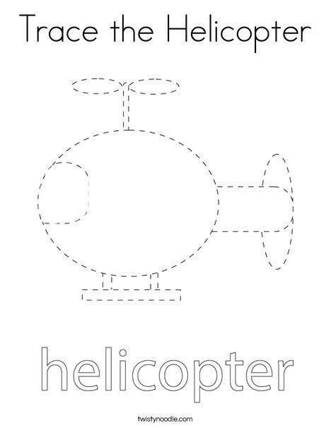 Trace the Helicopter Coloring Page - Twisty Noodle Helicopter Activities Preschool, Helicopter Crafts For Toddlers, Helicopter Craft Preschool, Air Transportation Preschool Activities, Air Transportation Preschool, Helicopter Coloring Page, Helicopter Craft, Tracing Letters Preschool, Embroidery Sketch