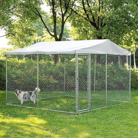 Arrives by Wed, Feb 21 Buy MEETWARM Large Outdoor Dog Kennel, Heavy Duty Dog House Playpen Galvanized Steel Pet Fence with Fully Enclosed Waterproof UV-Resistant Cover, Stainless Steel Zip Ties and Secure Lock at Walmart.com Dog Pen Outdoor, Dog Kennel Outside, Outdoor Dog Kennel, Cleaning Painted Walls, Pet Enclosure, Pet Fence, Dog Pen, Dog Playpen, Animal Pen