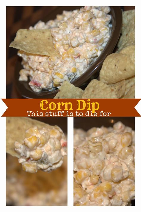 Corn Dip… aka crack dip… this stuff is to die for | Recipes We Love Corn Dip, Super Bowl Food, Yummy Dips, Party Food Appetizers, Yummy Appetizers, Us Foods, Sans Gluten, Appetizer Snacks, Nachos