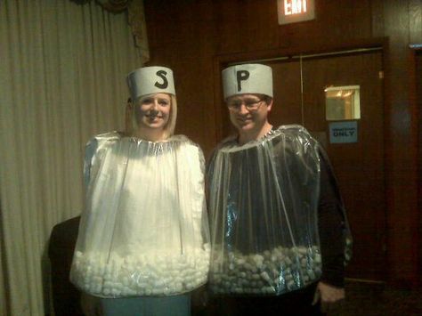 Halloween Costumes - Salt and Pepper Shakers! Salt And Pepper Shaker Costume, Salt And Paper Costume, Salt And Pepper Costume Couples, Salt And Pepper Twin Costume, Salt Pepper Costume, Salt Costume Diy, Salt And Pepper Costume Diy, Salt Shaker Costume, Salt And Pepper Halloween Costumes