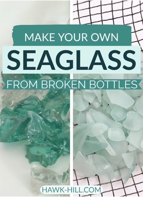 DIY: How to Make Your Own Sea Glass at Home - Hawk Hill Sea Glass Diy, Sea Glass Art Projects, Broken Bottle, Wine Glass Art, Beach Glass Art, Glass Art Projects, Sea Glass Crafts, Glass Bottle Crafts, Beach Crafts