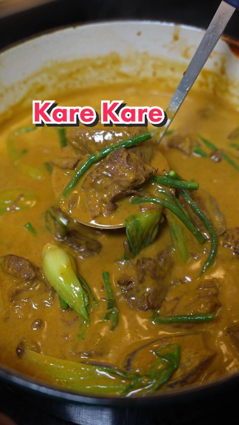 Kare Kare is a Filipino Peanut Butter Beef Stew 🥜 thanks to @Gideon G... | kare kare recipe | TikTok Peanut Butter Beef, Kare Kare Recipe, Butter Beef, Recipe Tiktok, Kare Kare, Filipino Food, Filipino Recipes, Beef Stew, Easy Recipes