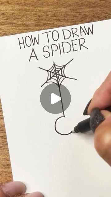 Kelly Klapstein on Instagram: "🕷️🕷️🕷️Let’s draw a cute spider!🕷️🕷️🕷️ #doodle #drawing #sketch #spider" Halloween Spider Drawing Easy, Simple Spider Web Drawing, Spider How To Draw, Cute Spider Sketch, Spooky Spider Drawing, Spider Painting Easy, Spider Halloween Drawing, Spidey Drawings Easy, Halloween Spider Painting