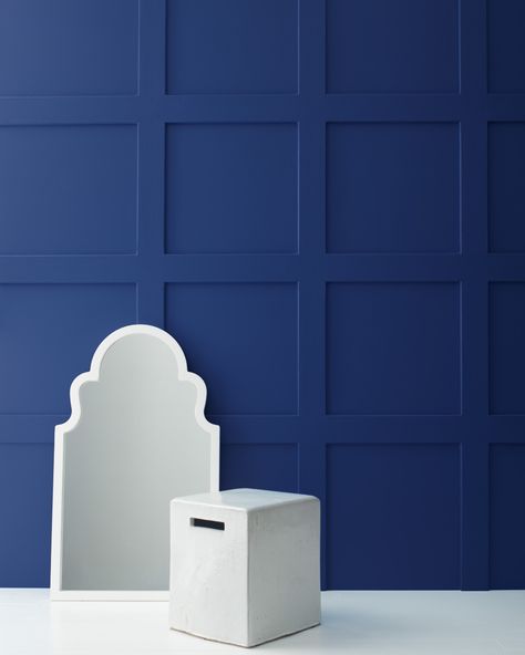 Admiral Blue Benjamin Moore, Benjamin Moore Admiral Blue, Blue Interior Paint, Blue Benjamin Moore, Benjamin Moore Bathroom, Dark Blue Paint Color, Office 2023, Beach Condo Decor, Paint Color Swatches