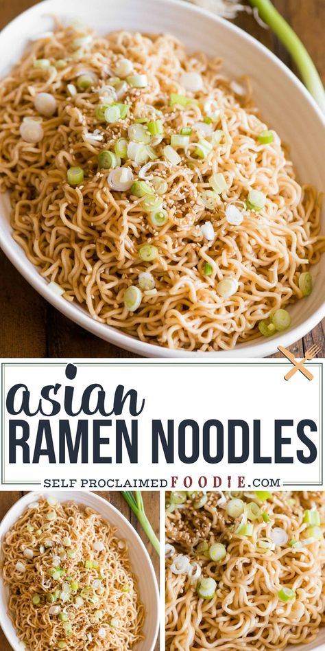 Asian Ramen Noodles are the best Instant Ramen hack. Ditch the spice packet! The noodles we love are transformed into a flavorful and easy side dish recipe. Top Ramen Recipes, Ramen Noodle Recipes Easy, Asian Ramen, Ramen Hacks, Ramen Noodle Salad, Food Korean, Top Ramen, Recipe Hacks, Noodle Recipes Easy