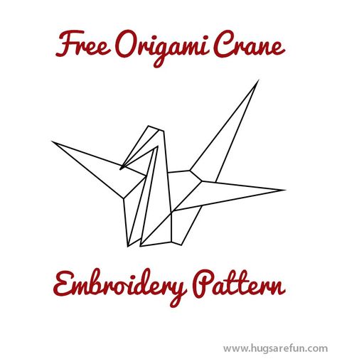 Free origami crane embroidery pattern Diamond Painting Pattern, Crane Embroidery, Embroidery On Paper, Sashiko Embroidery, Paper Embroidery, Learn Embroidery, Origami Crane, Japanese Embroidery, Diamond Embroidery