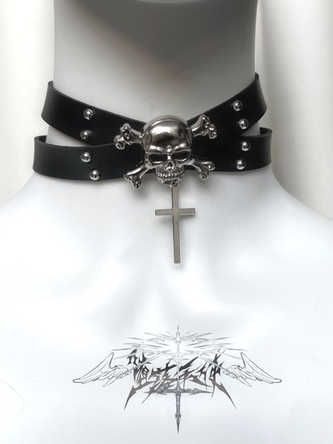 This price is for a choker only, others are not included. Goth Garter Belt, Bell Collar Choker, Choker Reference, Goth Piercings, Vtuber Design, Goth Prom, Vampire Clothes, Gothic Choker, Goth Choker