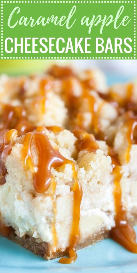 Easy Caramel Apple Cheesecake, Apple Cheesecake Recipes, Healthy Apple Desserts, Apple Crisp Cheesecake, Apple Cheesecake Bars, Caramel Apple Cheesecake Bars, Weight Watcher Desserts, Caramel Apples Easy, Cheesecake Layer