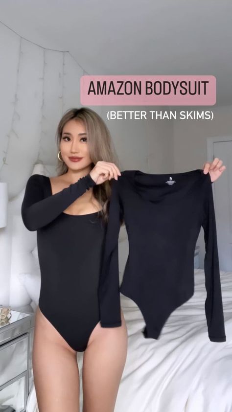 Scoop Neck Bodysuit Outfit, Best Body Suits On Amazon, Skim Body Suit, Shapewear Bodysuit Outfit Black Women, Cute Body Suit Outfits, Amazon Bodysuit, Black Bodysuit Outfit, Body Suit Outfit, Snatched Waist