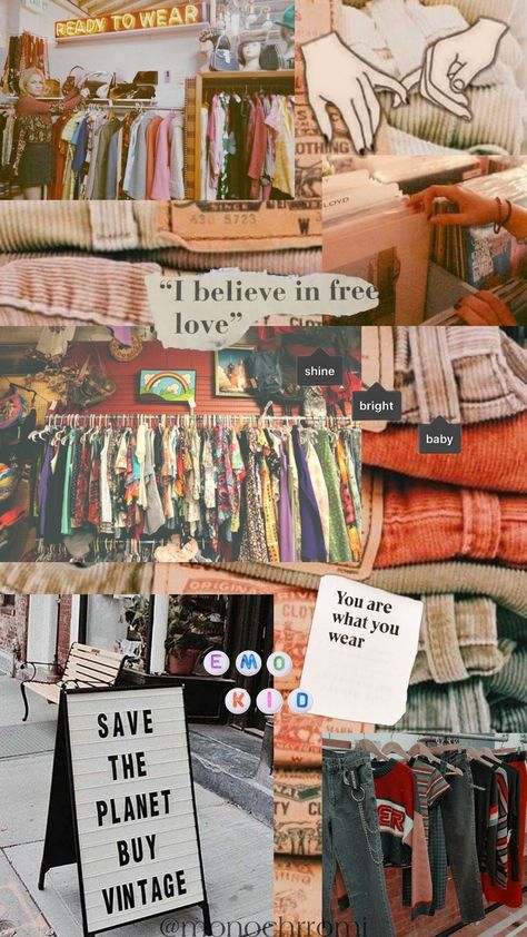 Thrift Store Images, Local Business Aesthetic, Thrift Store Asthetics, Thrift Store Astethic, Thrift Aesthetic Wallpaper, Thrift Wallpaper, Instagram Thrift Shop Ideas, Thrift Store Clothes Aesthetic, Gen Z Aesthetic Moodboard