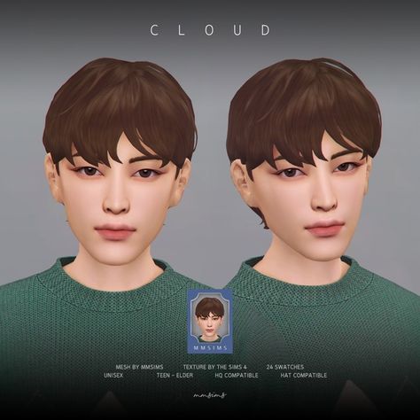 MMSIMS Hair Cloud | Patreon Sims Kids Cc, Ts4 Male Hair, Sims 4 Mm Hair, Hair The Sims 4, Ts4 Cc Hair, Infants Cc, Sims4 Cc Mods, Sims 4 Hair Male, Kids Maxi