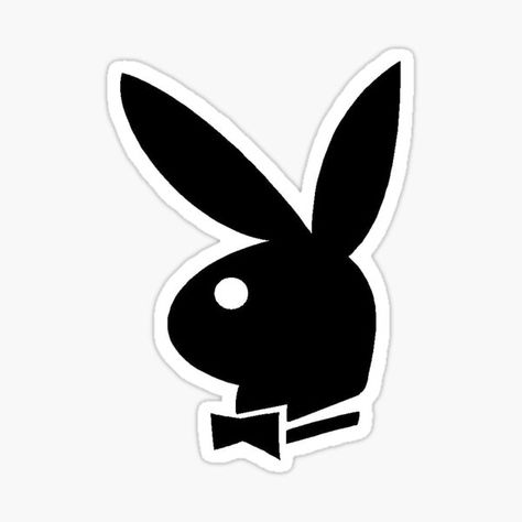 Images Hello Kitty, Stickers Cool, Bunny Logo, Black And White Stickers, Stickers Redbubble, Case Ideas, Black Stickers, Phone Stickers, Playboy Bunny