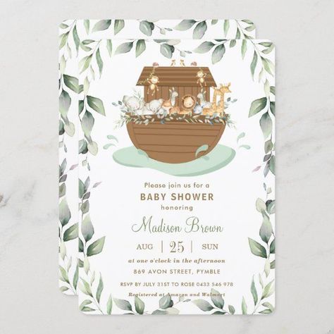 Noahs Ark Baby Shower, Gender Neutral Invitations, Baby Shower Gender Neutral, Safari Baby Shower Invitations, Diy Invitation, Gender Neutral Baby Shower Invitations, Elephant Baby Shower Invitations, Woodland Baby Shower Invitations, Baby Shower Invitaciones