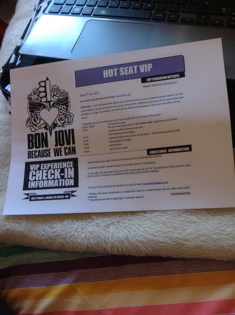 VIP hot seat tickets I won via the record label. Upgraded to Diamond Circle... Whoop whoop!! Fake Photo Sick, Vip Ticket, Music Tickets, Ross Butler, Hot Seat, Whoop Whoop, Vip Tickets, Bon Jovi, Record Label