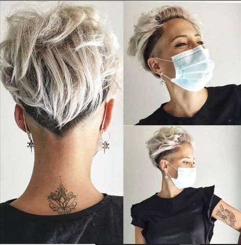 Haircut Design, Better Self, Feminine Pixie, Hair Undercut, Pixie Haircut For Thick Hair, Short Hair Undercut, Super Short Hair, Edgy Short Hair, Undercut Pixie Haircut