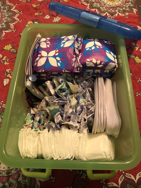 Feminine Product Storage, Girl Survival Kits, Emergency Kit For Girls, Makeup Carrying Case, Turkey Spaghetti, Period Box, First Period Kits, Bathroom Box, Feminine Hygiene Products