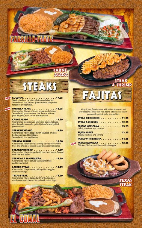 Agave Mexican Restaurant menu in Mt Vernon, Illinois, USA Mexican Restaurant Menu Ideas, Mexican Menu Ideas, Mexican Restaurant Menu Design, Mexican Menu Design, Mexican Restaurant Menu, Mexican Poster, Resturant Menu, Mexican Food Menu, Mexican Restaurant Decor