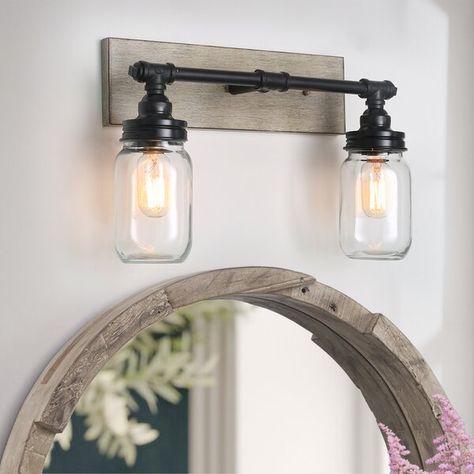 Rustic Vanity Lights, Farmhouse Vanity Light, Farmhouse Vanity Lights, Faux Wood Finish, Vanity Light Bar, Rustic Vanity, Farmhouse Vanity, Farmhouse Bathroom Vanity, Black Vanity Light