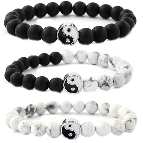 PRICES MAY VARY. Material:The yin yang bracelet is made of stone and alloy,non allergic,lead and nickel free. What You Get:You will get 3pcs yin yang beads bracelet,they are good matching puzzle couples friendship relationship bracelets. Adjustable Size:The size of the yin yang bracelet is adjustable,the size is about 7.09 inch to 10.2 inch,suits for most people,and easy to wear and take off. Perfect Gift:This yin and yang bead bracelet is a perfect gift for your lovers,best friend,families duri Yin Yang Bracelet, Relationship Bracelets, Distance Bracelets, Friendship Jewelry, Bracelet Friendship, Couple Matching, Couple Bracelets, Matching Bracelet, Tai Chi